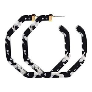 Black and White Acetate Earrings